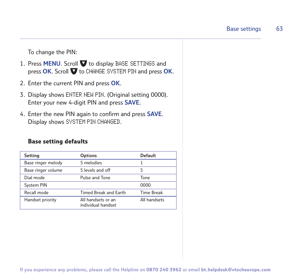 BT FREESTYLE 7150 User Manual | Page 63 / 80