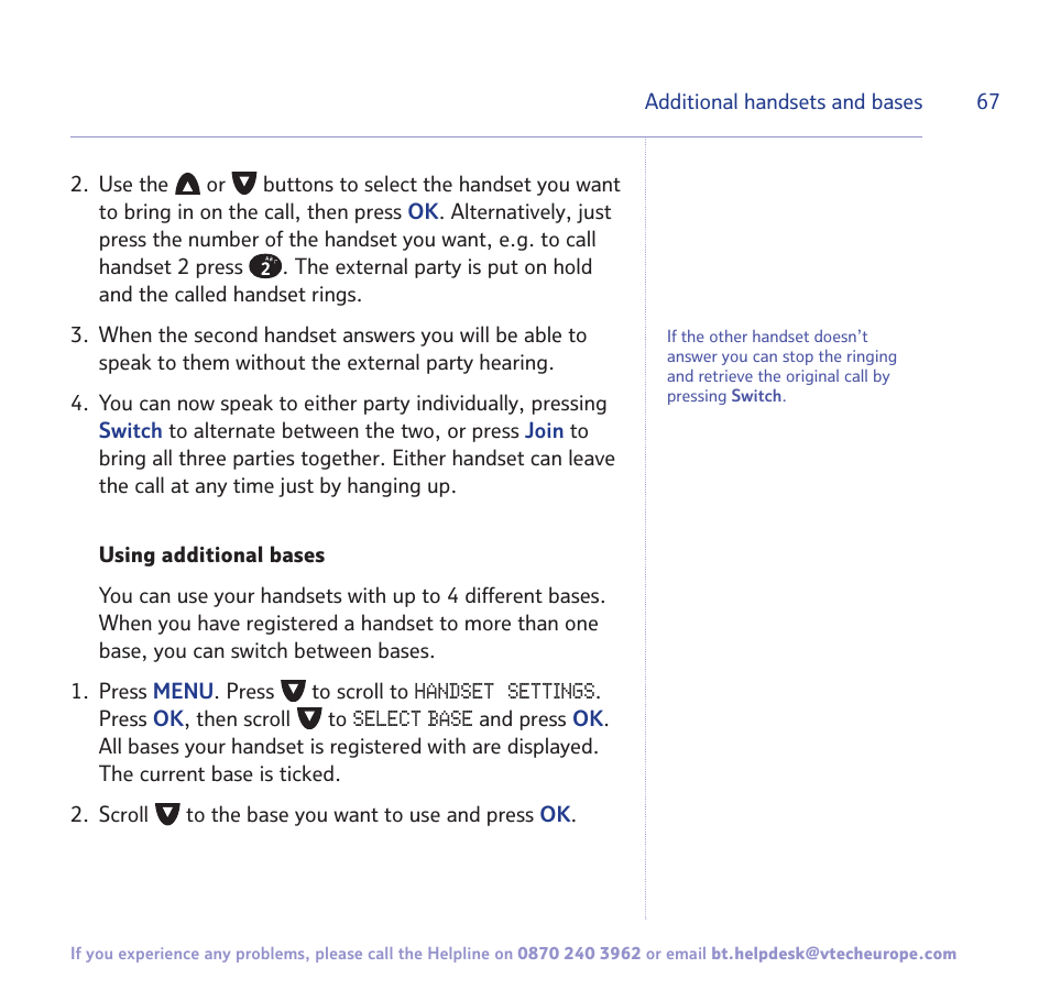 BT FREESTYLE 7150 User Manual | Page 67 / 80