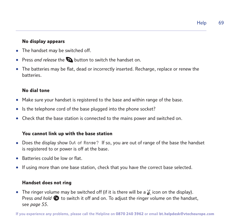 BT FREESTYLE 7150 User Manual | Page 69 / 80