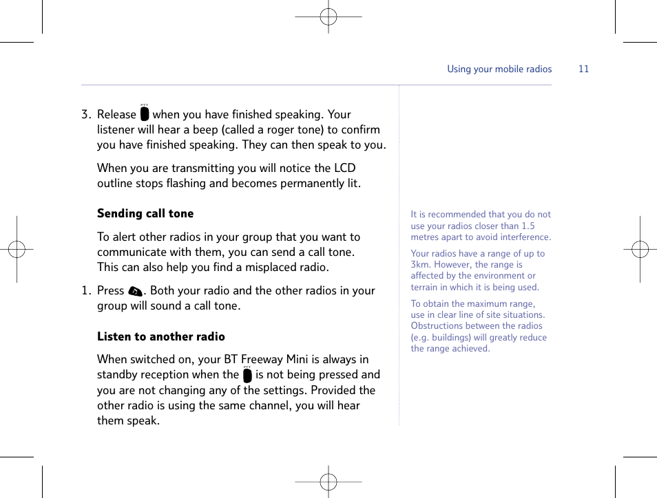 BT Mobile Radio User Manual | Page 11 / 22
