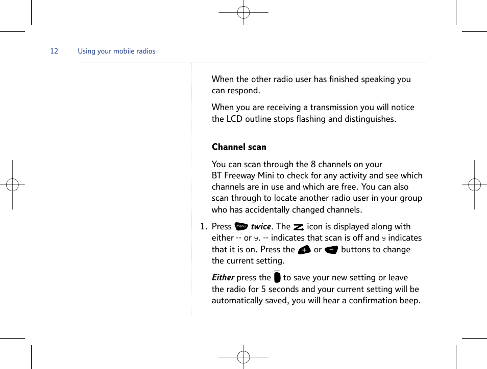 BT Mobile Radio User Manual | Page 12 / 22