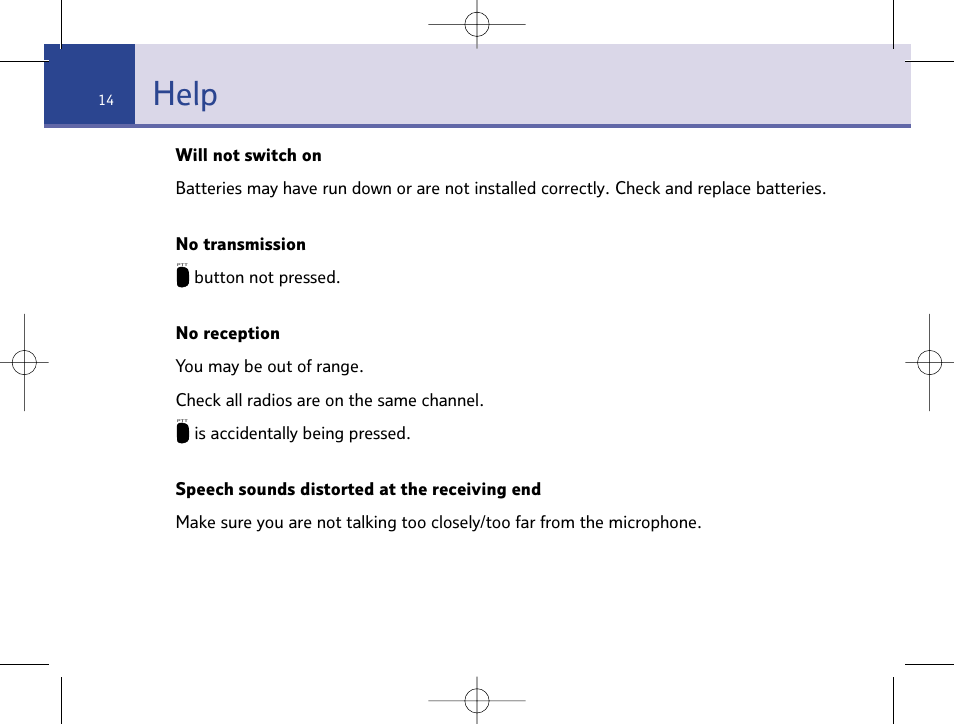Help | BT Mobile Radio User Manual | Page 14 / 22