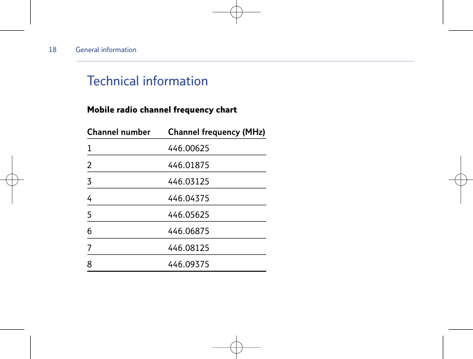 Technical information | BT Mobile Radio User Manual | Page 18 / 22
