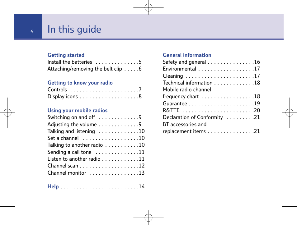 BT Mobile Radio User Manual | Page 4 / 22