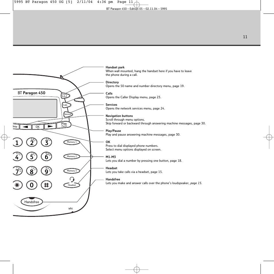 BT PARAGON450 User Manual | Page 11 / 44