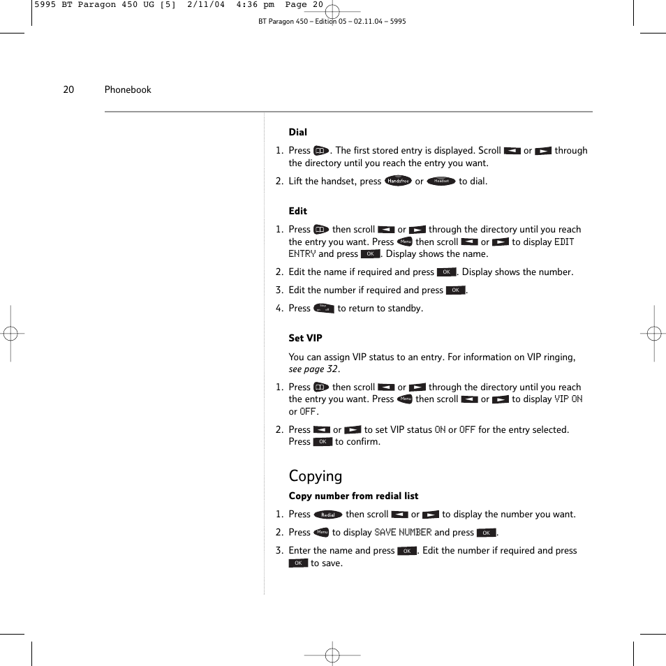 Copying | BT PARAGON450 User Manual | Page 20 / 44