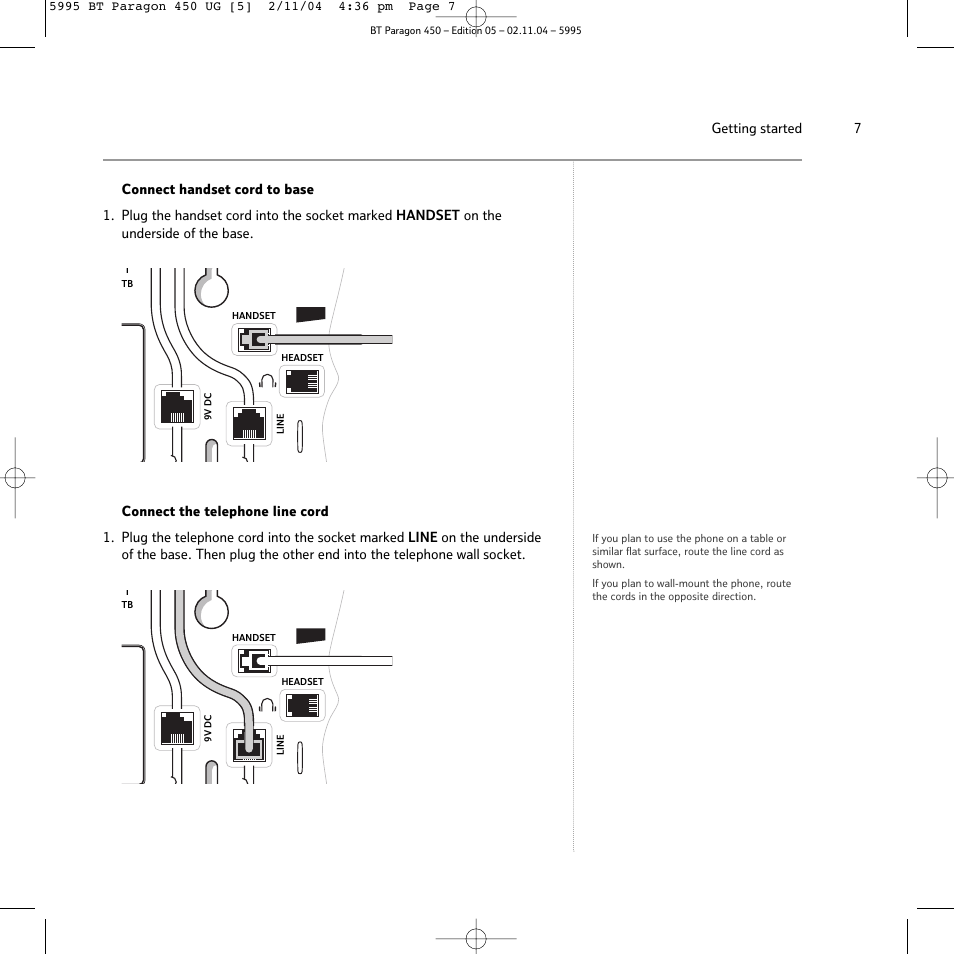 BT PARAGON450 User Manual | Page 7 / 44