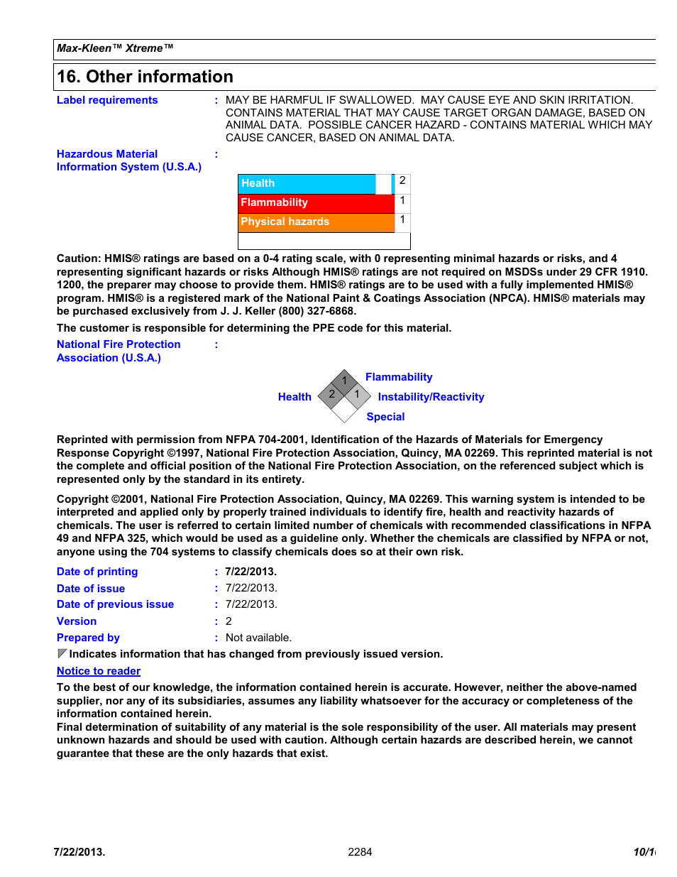 Other information | Chemtronics Max-Kleen Xtreme ES2284 User Manual | Page 10 / 10