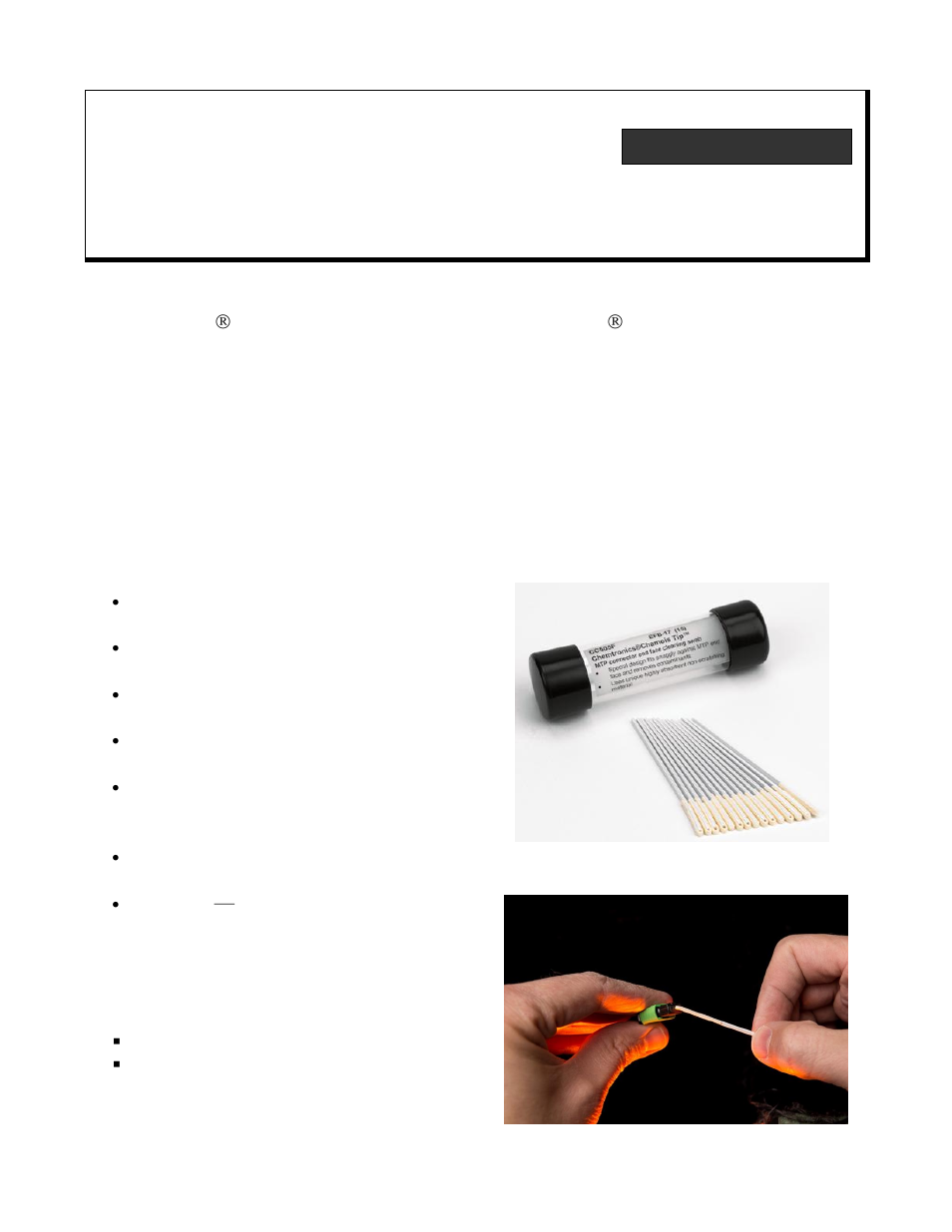 Chemtronics MTP Connector Cleaning Swabs CC505F User Manual | 2 pages