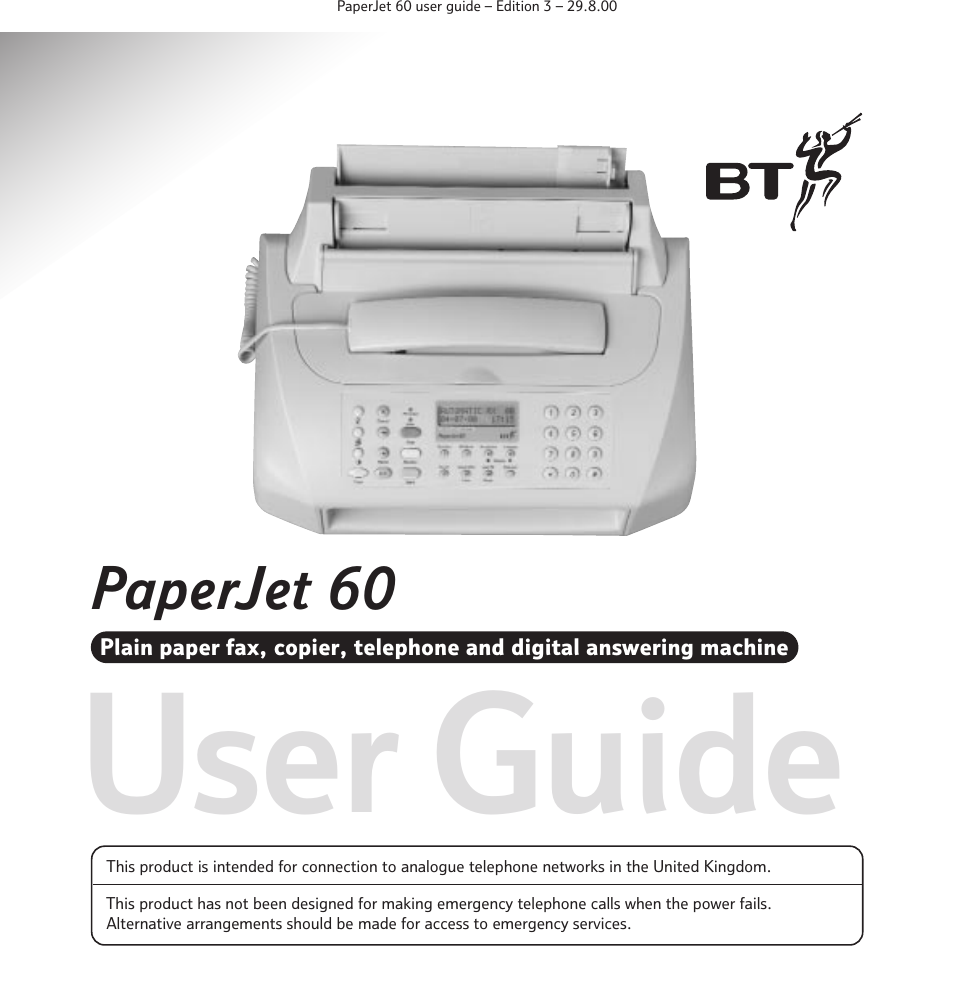 BT 60 User Manual | 65 pages