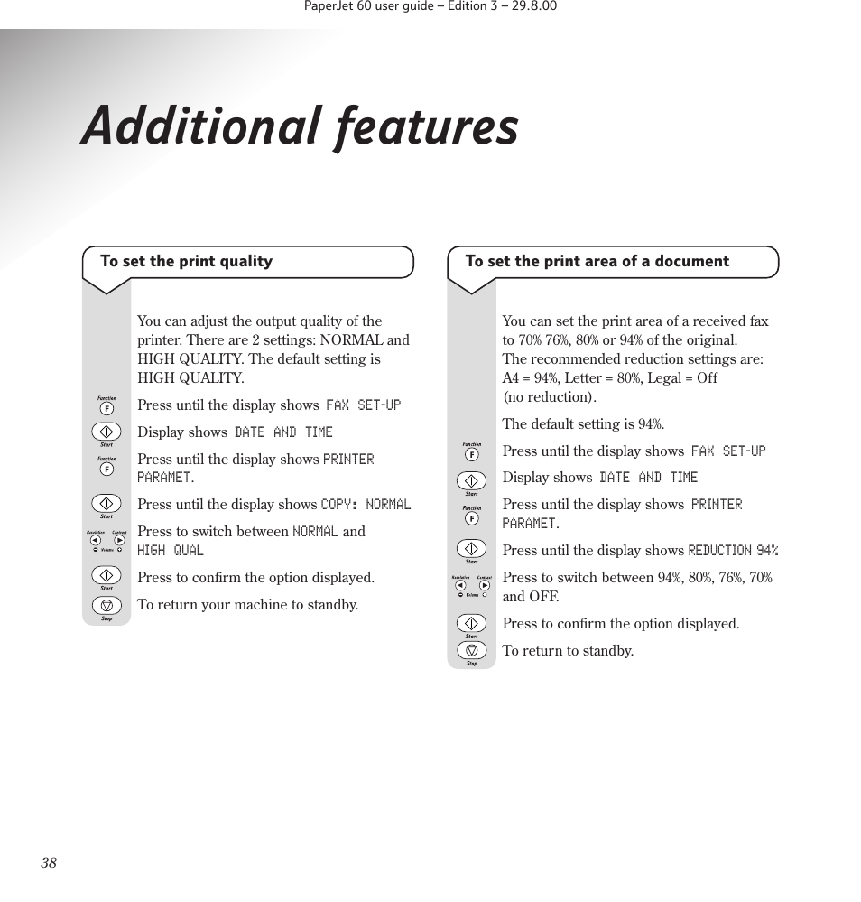 Additional features | BT 60 User Manual | Page 40 / 65