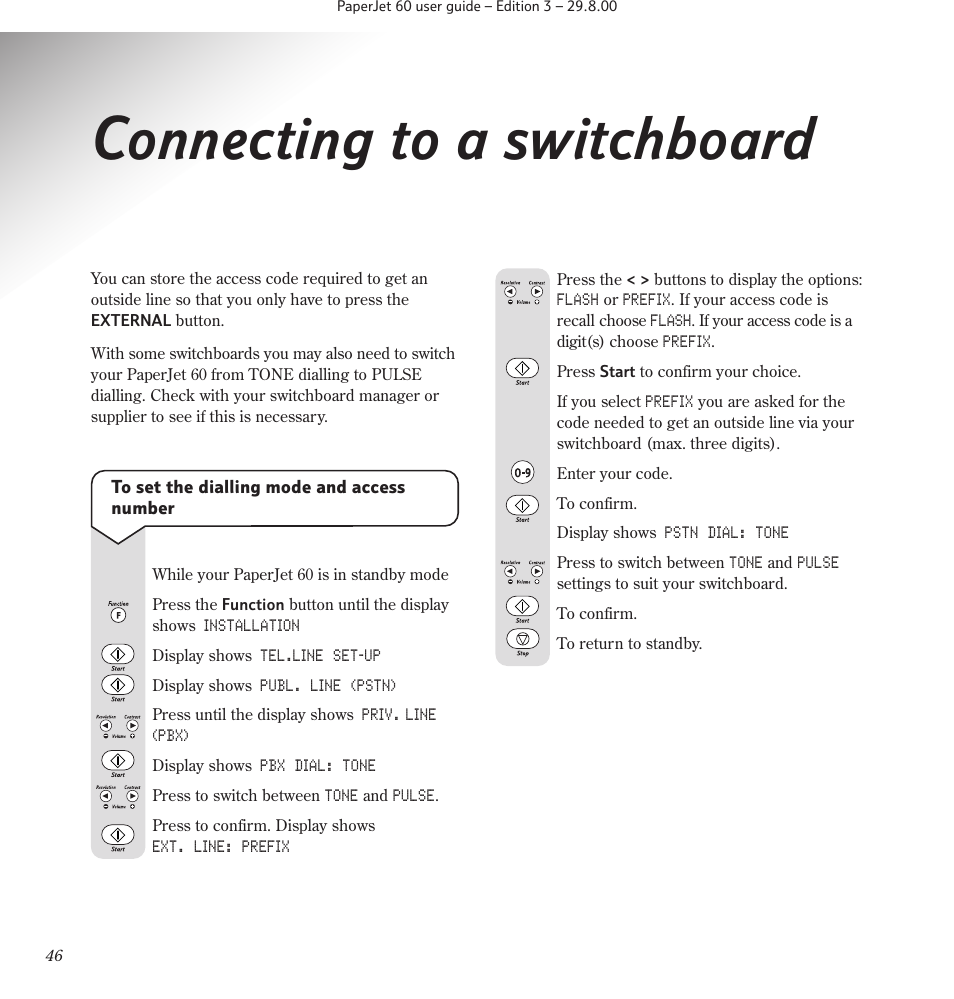 Connecting to a switchboard | BT 60 User Manual | Page 48 / 65