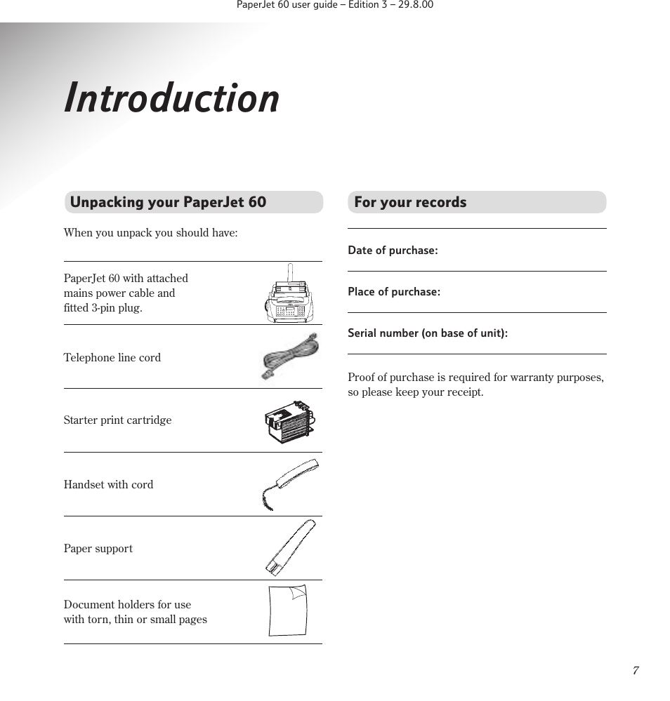 Introduction | BT 60 User Manual | Page 9 / 65