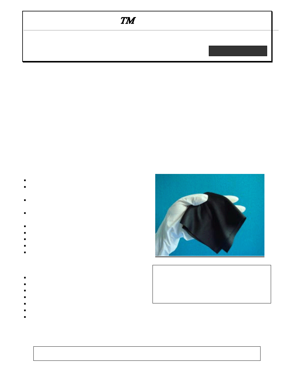Chemtronics Poly-Onyx ESD Wipes 6259BESD User Manual | 2 pages