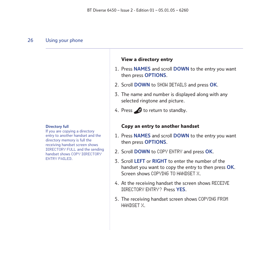 BT Diverse 6450 User Manual | Page 26 / 98