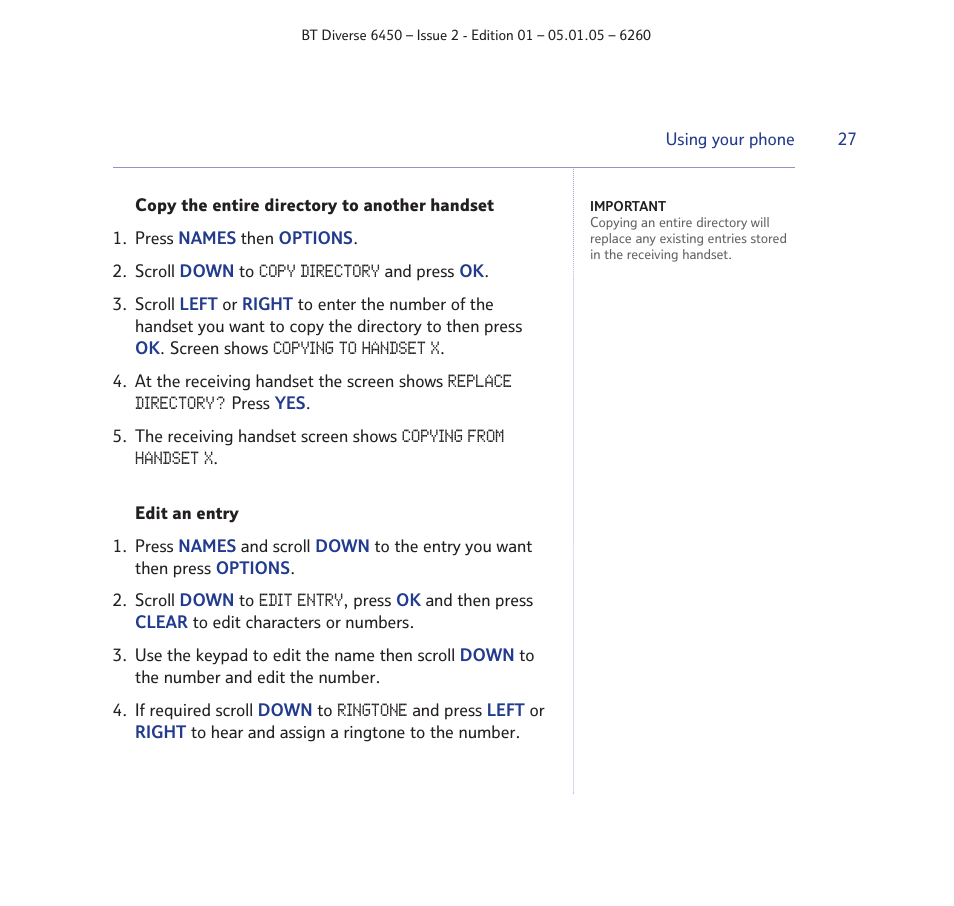 BT Diverse 6450 User Manual | Page 27 / 98