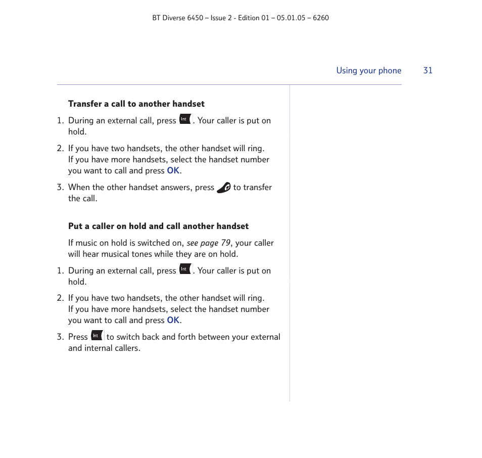 BT Diverse 6450 User Manual | Page 31 / 98