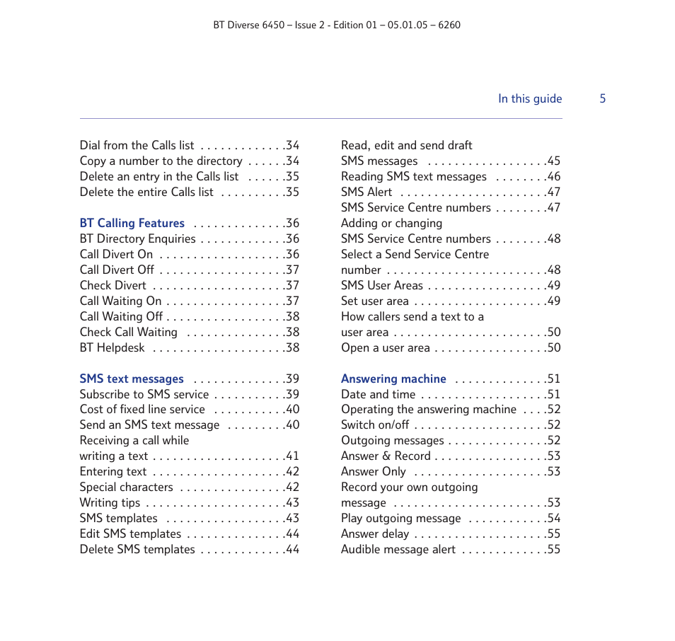 BT Diverse 6450 User Manual | Page 5 / 98