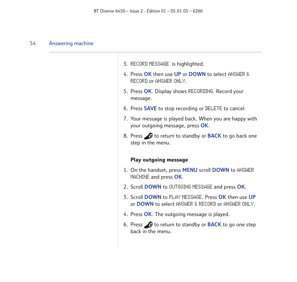 BT Diverse 6450 User Manual | Page 54 / 98