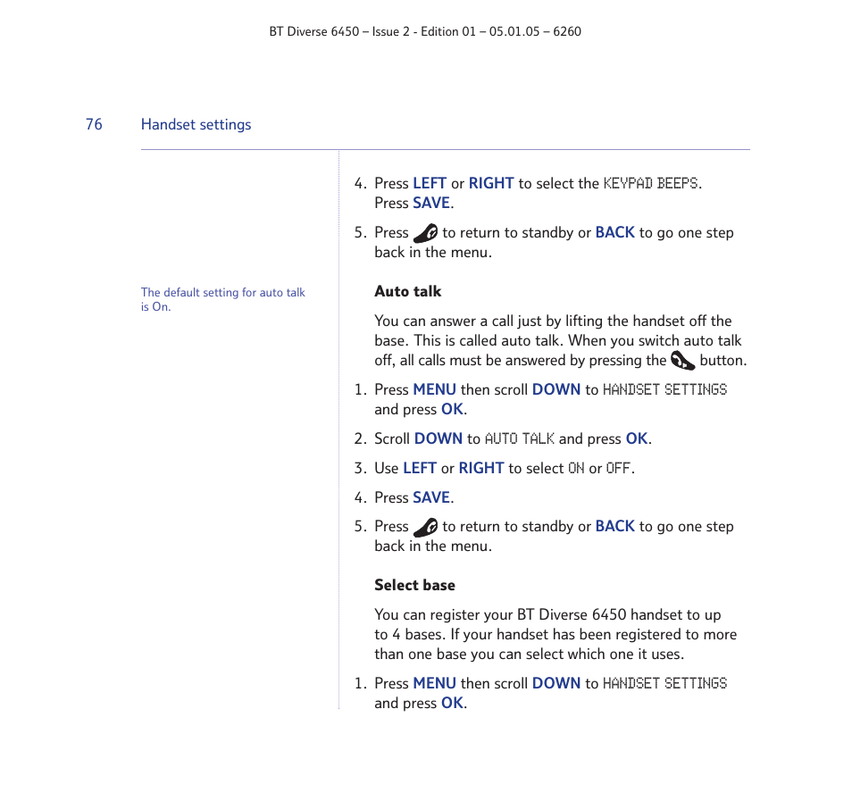 BT Diverse 6450 User Manual | Page 76 / 98