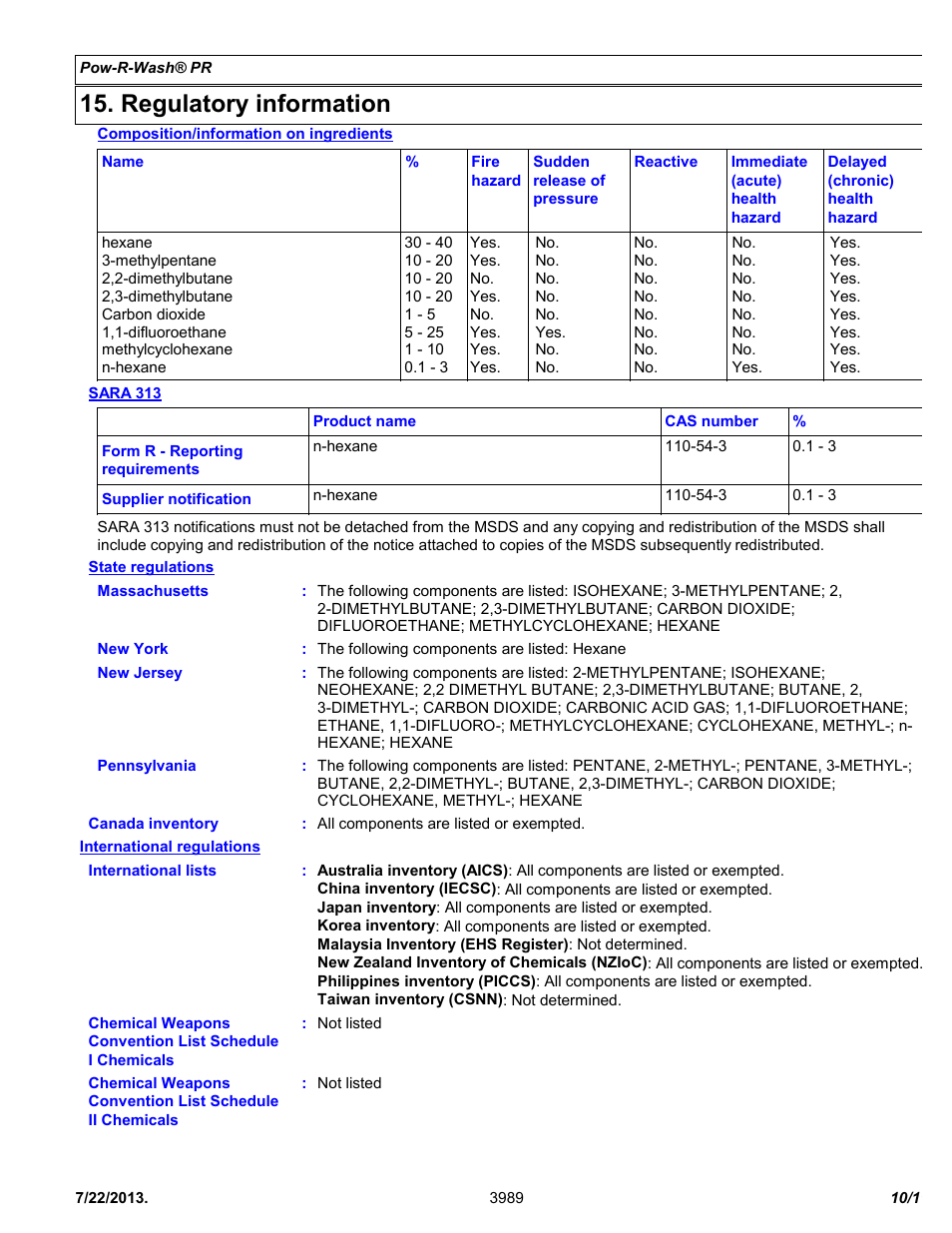 Regulatory information | Chemtronics Pow-R-Wash PR ES1605 User Manual | Page 10 / 11