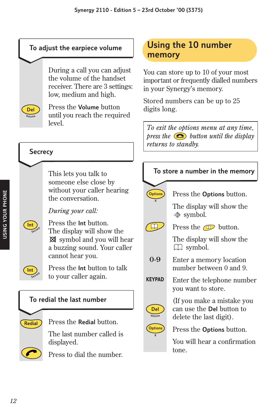 BT Synergy 2110 User Manual | Page 14 / 33