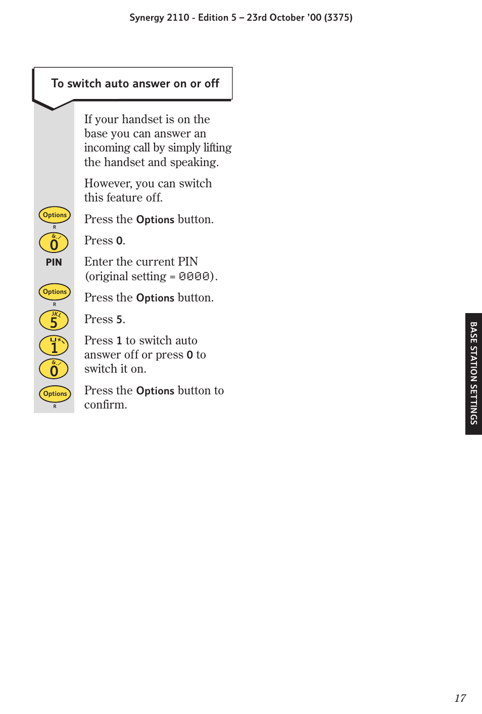 BT Synergy 2110 User Manual | Page 19 / 33