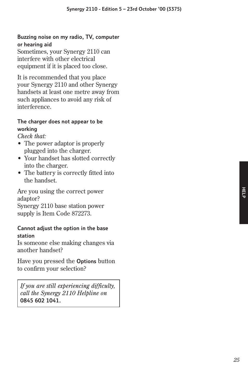 BT Synergy 2110 User Manual | Page 27 / 33