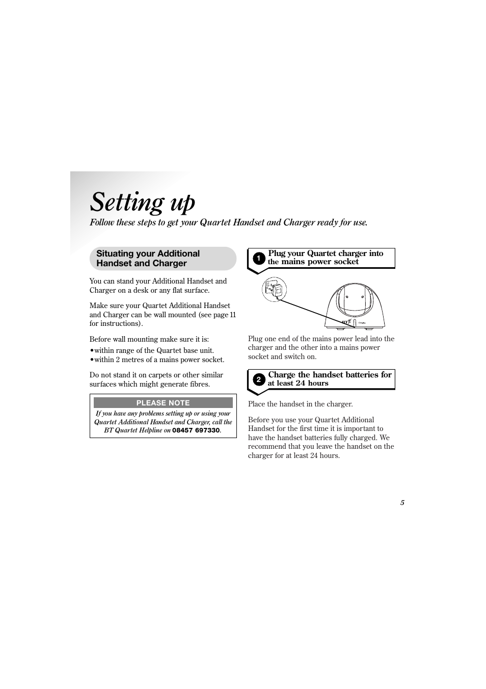 Setting up | BT 2000 User Manual | Page 6 / 17