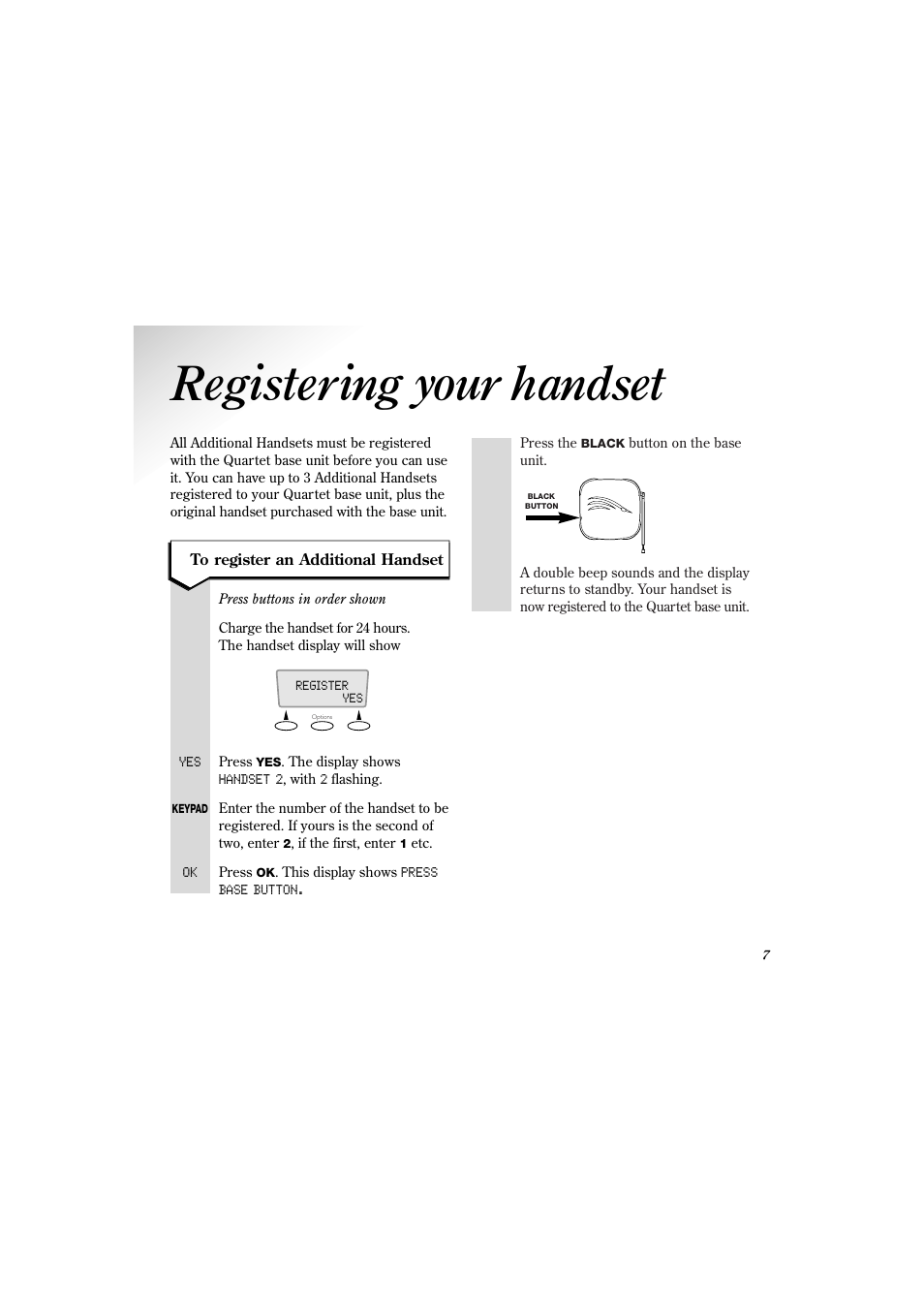 Registering your handset | BT 2000 User Manual | Page 8 / 17