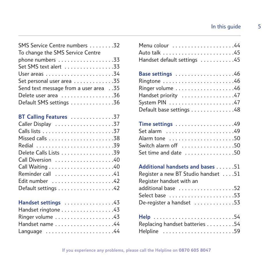 BT STUDIO 2300 User Manual | Page 5 / 67