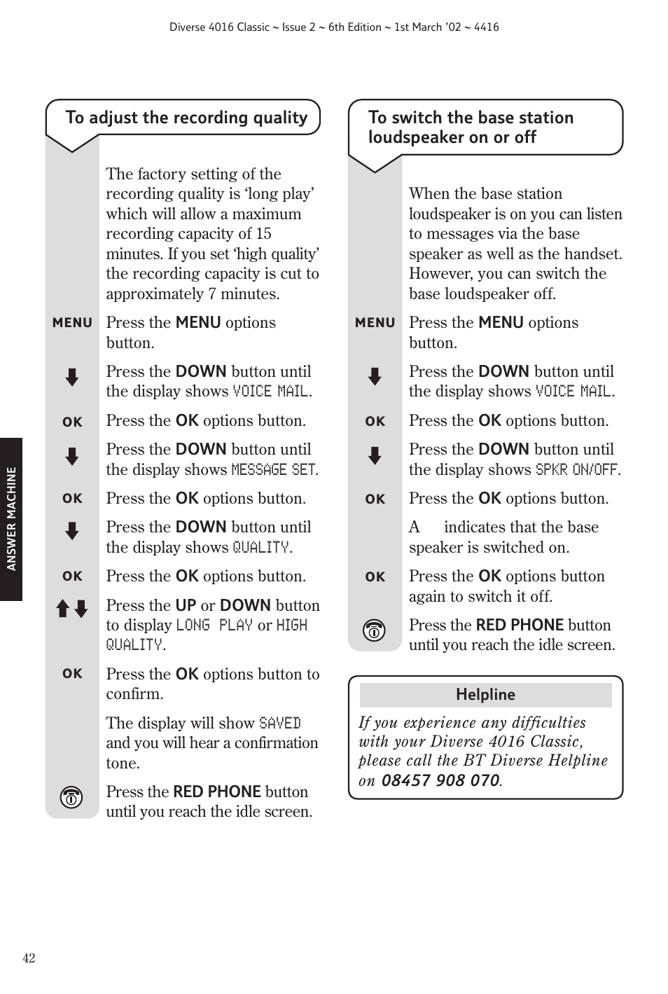 BT 4016 Classic User Manual | Page 44 / 57