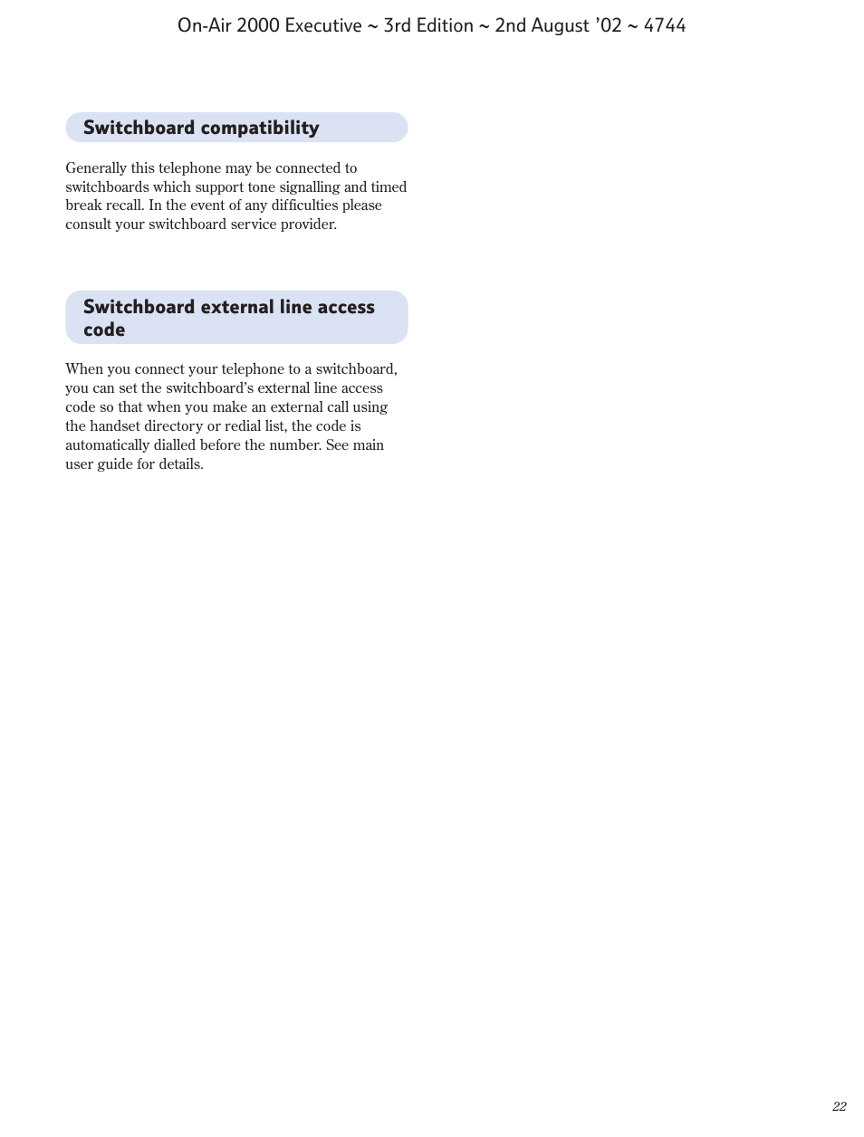 BT 2000 Executive User Manual | Page 23 / 25