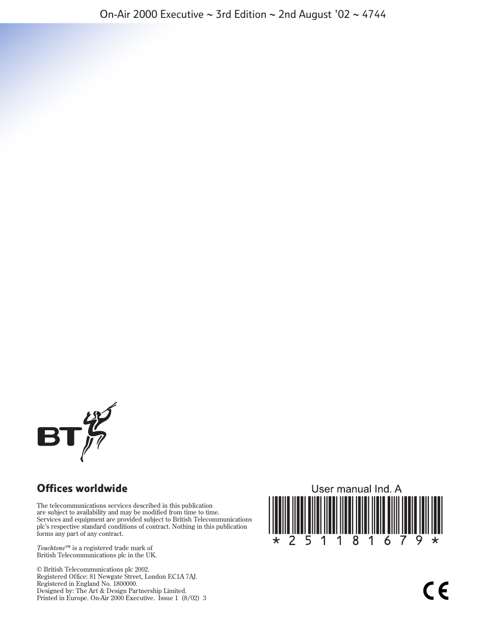BT 2000 Executive User Manual | Page 25 / 25