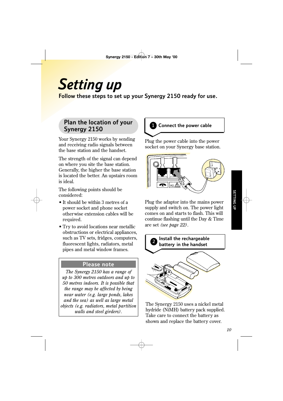 Setting up | BT Synergy 2150 User Manual | Page 15 / 60