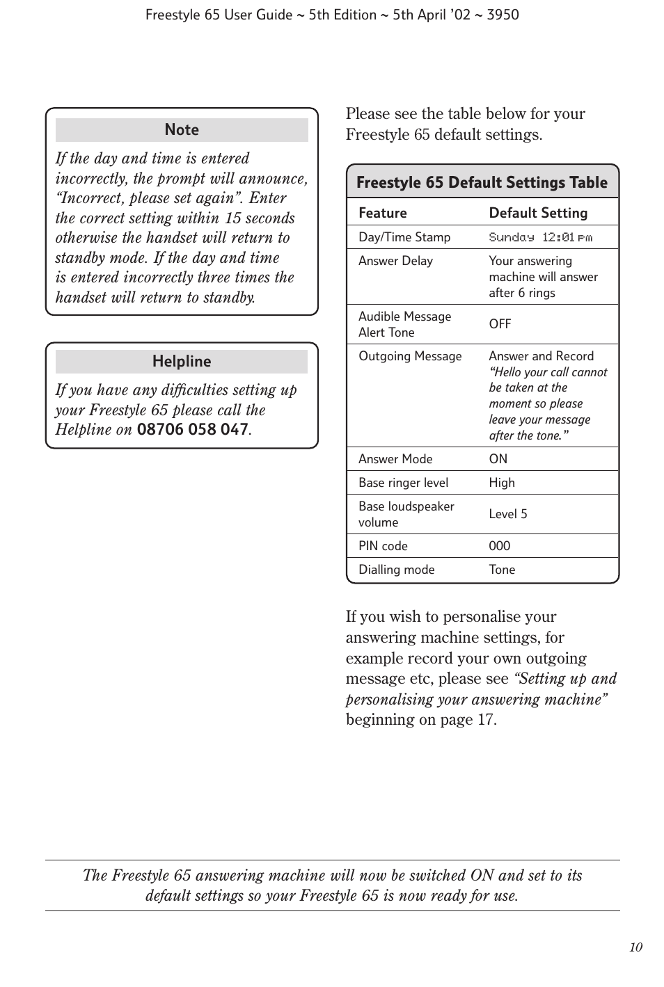 BT Freestyle 65 User Manual | Page 13 / 54