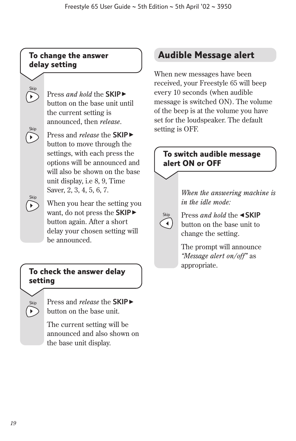 Audible message alert | BT Freestyle 65 User Manual | Page 22 / 54