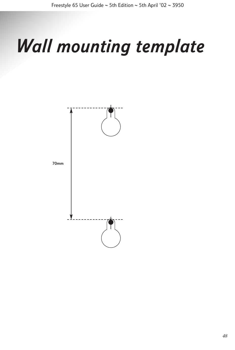 Wall mounting template | BT Freestyle 65 User Manual | Page 51 / 54