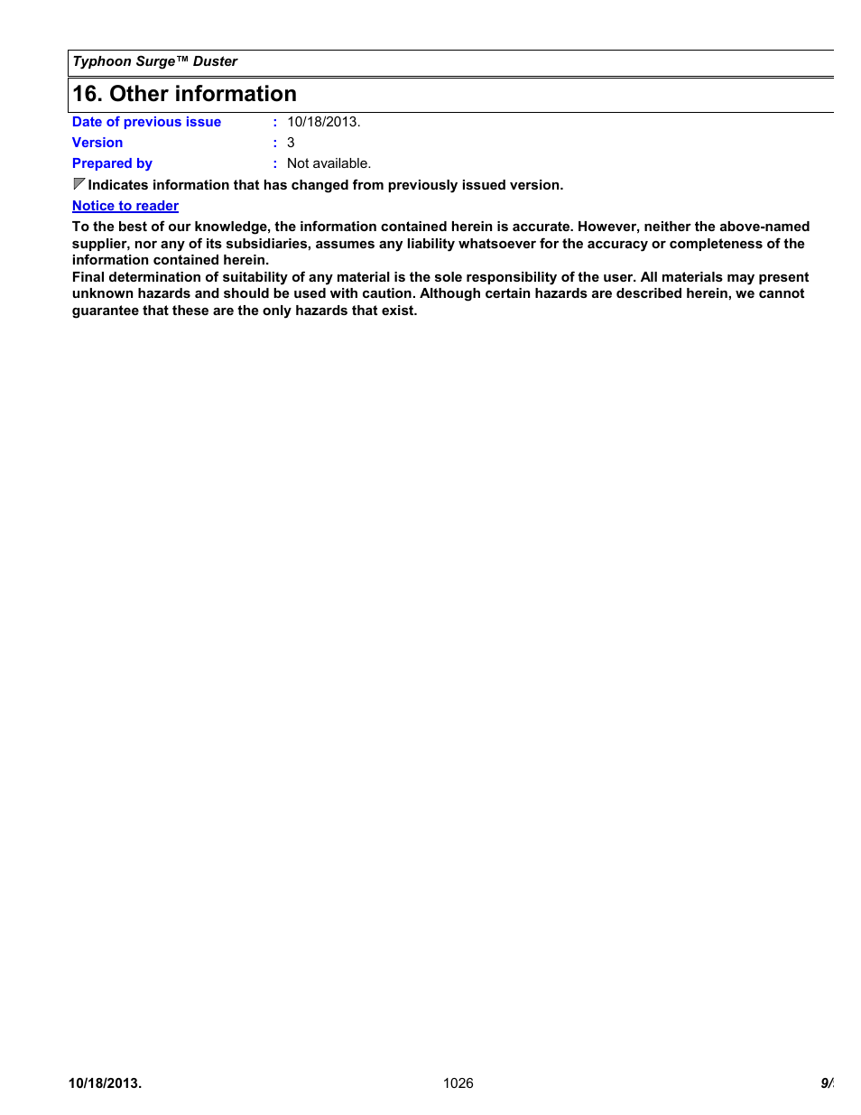 Other information | Chemtronics Typhoon Surge ES1026 User Manual | Page 9 / 9