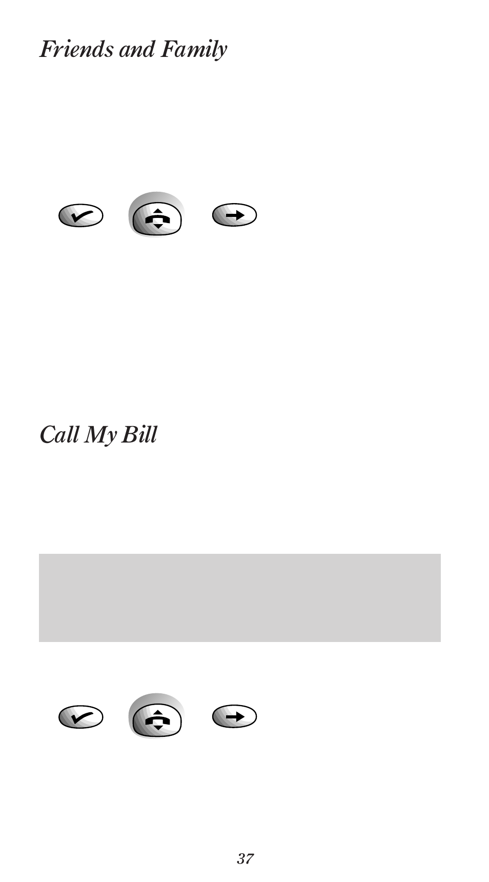 Friends and family, Call my bill | BT 1000 User Manual | Page 41 / 57