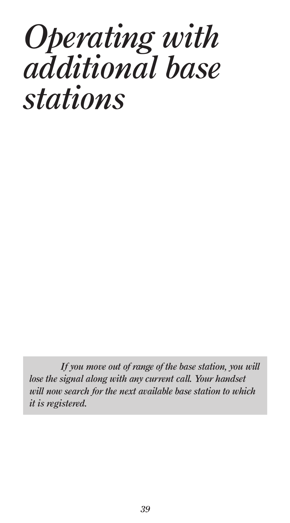 Operating with additional base stations | BT 1000 User Manual | Page 43 / 57