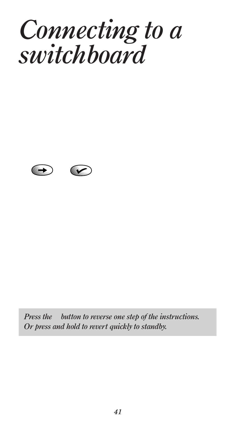 Connecting to a switchboard | BT 1000 User Manual | Page 45 / 57