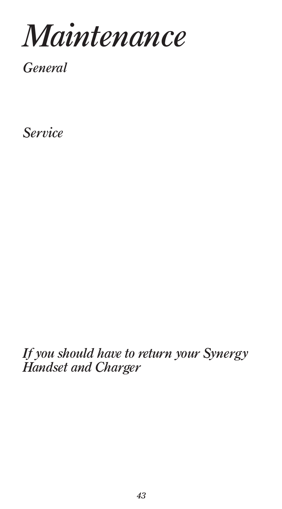 Maintenance, General, Service | BT 1000 User Manual | Page 47 / 57