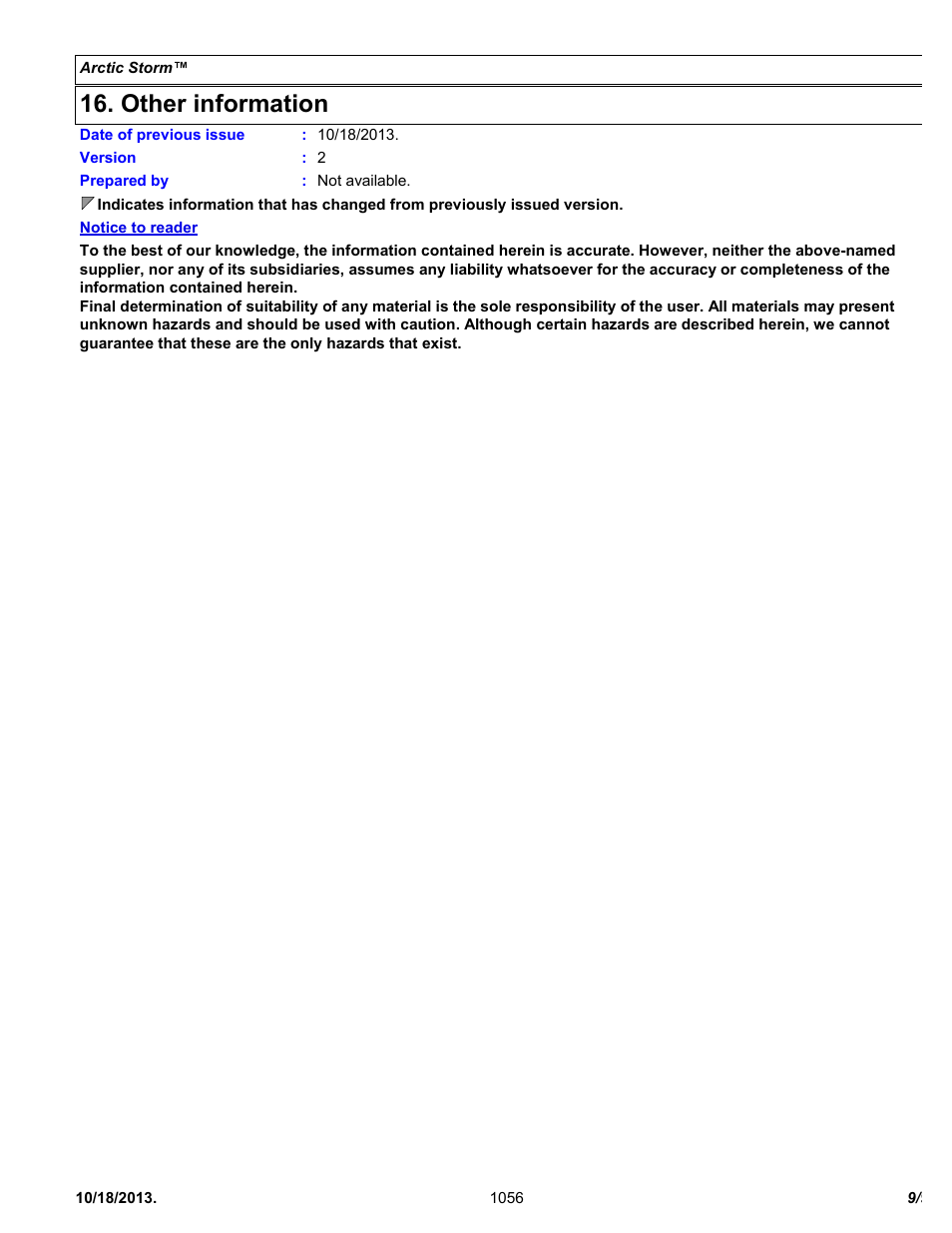 Other information | Chemtronics Arctic Storm ES1056 User Manual | Page 9 / 9