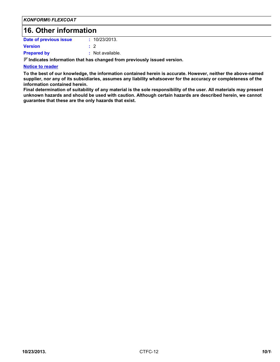 Other information | Chemtronics Konform Flexcoat CTFC-12 User Manual | Page 10 / 10