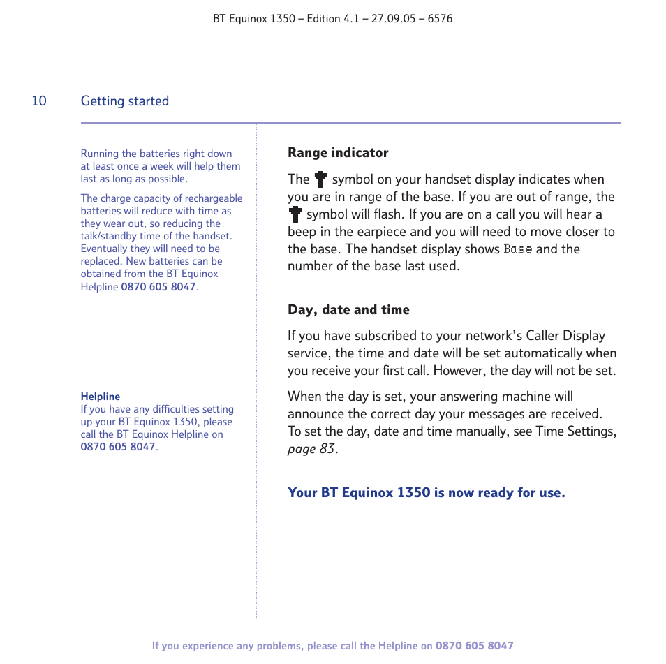 BT EQUINOX 1350 User Manual | Page 10 / 102