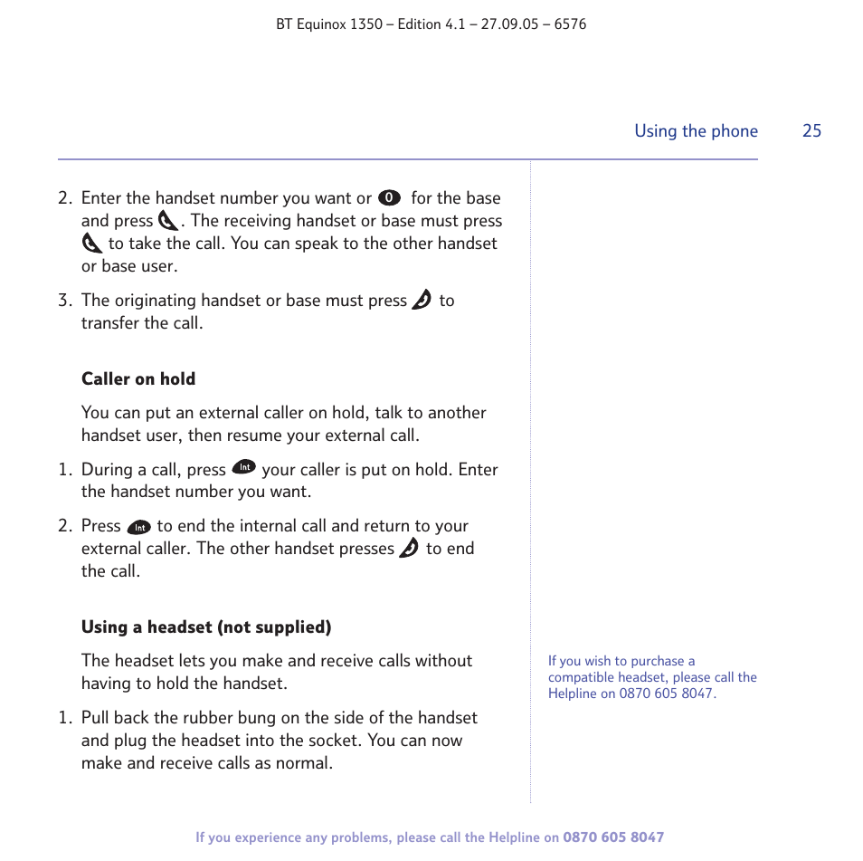 BT EQUINOX 1350 User Manual | Page 25 / 102