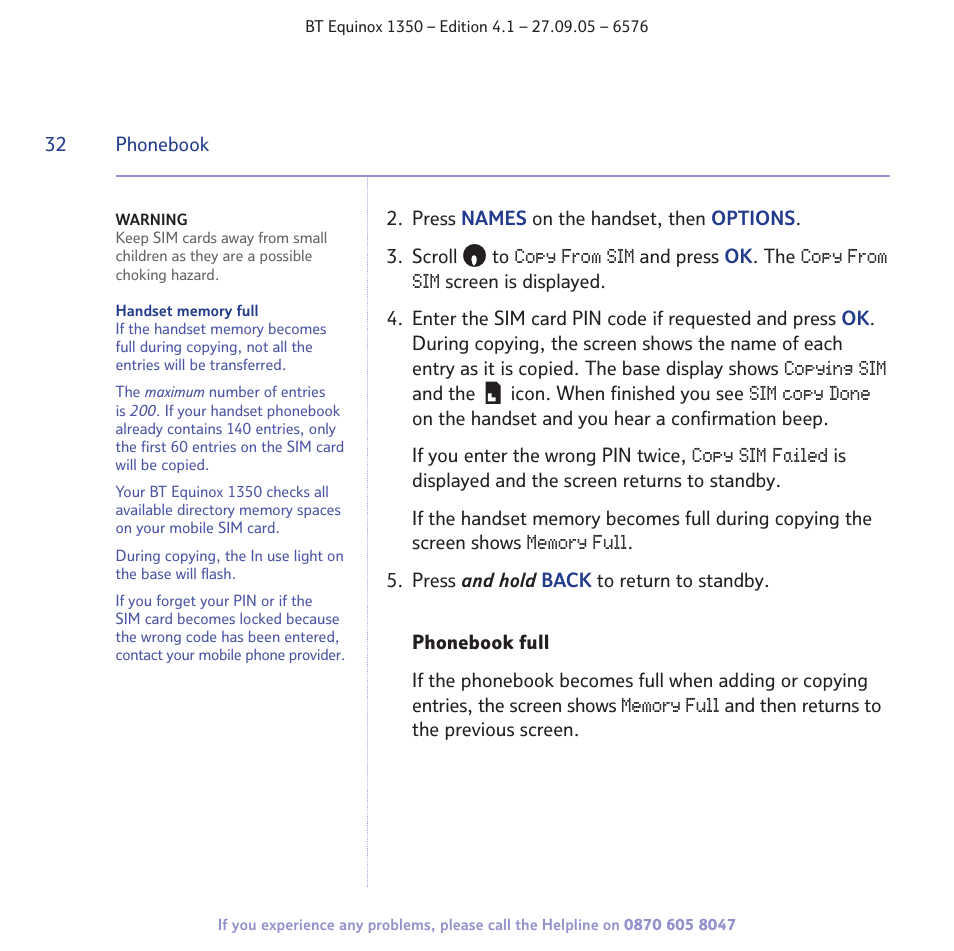 BT EQUINOX 1350 User Manual | Page 32 / 102