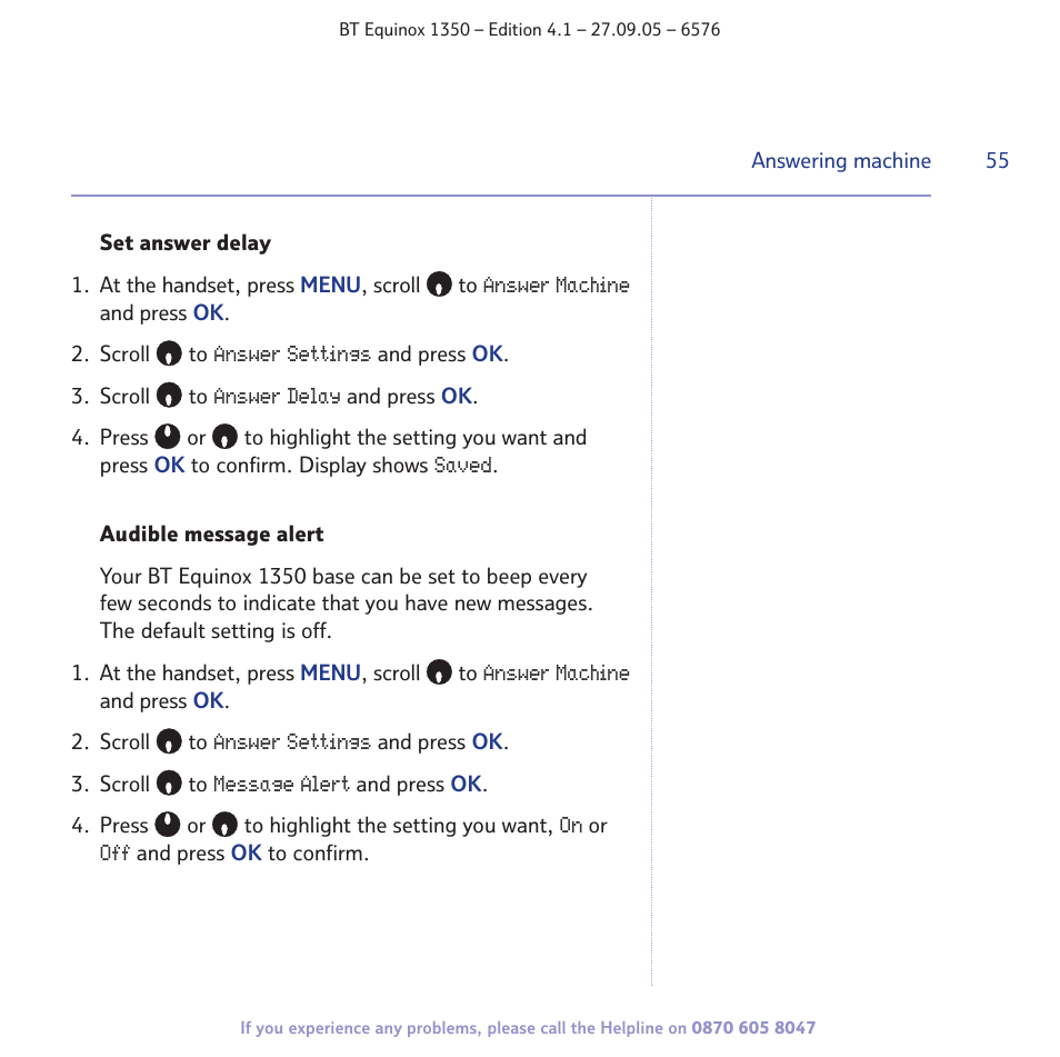 BT EQUINOX 1350 User Manual | Page 55 / 102