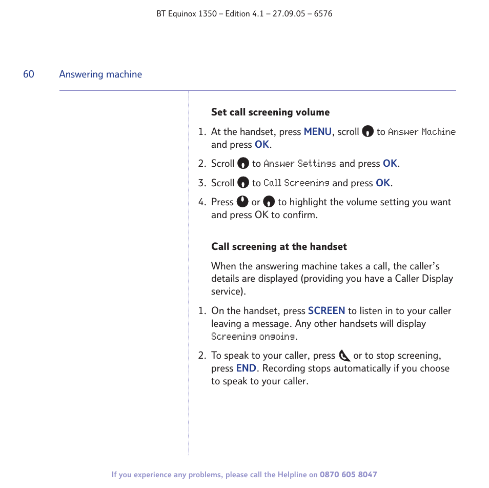 BT EQUINOX 1350 User Manual | Page 60 / 102